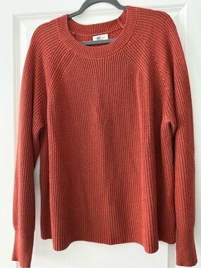 Jessica Simpson Rust Crewneck Rib-Knit Sweater